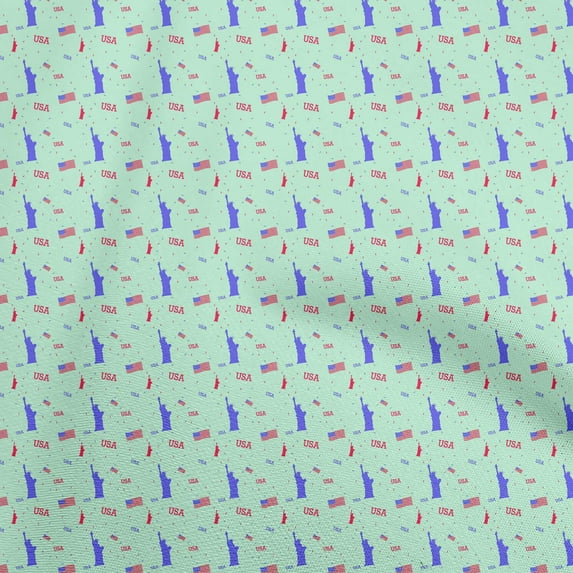 oneOone Silk Tabby Light Green Fabric Monuments Quilting Supplies Print Sewing Fabric By The Yard 42 Inch Wide
