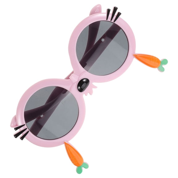 IDEANATEGRATE Carrot Bunny Design Cartoon Style Children Sunglasses 1 Pair UV Protection Lightweight Party Wear for Toddlers