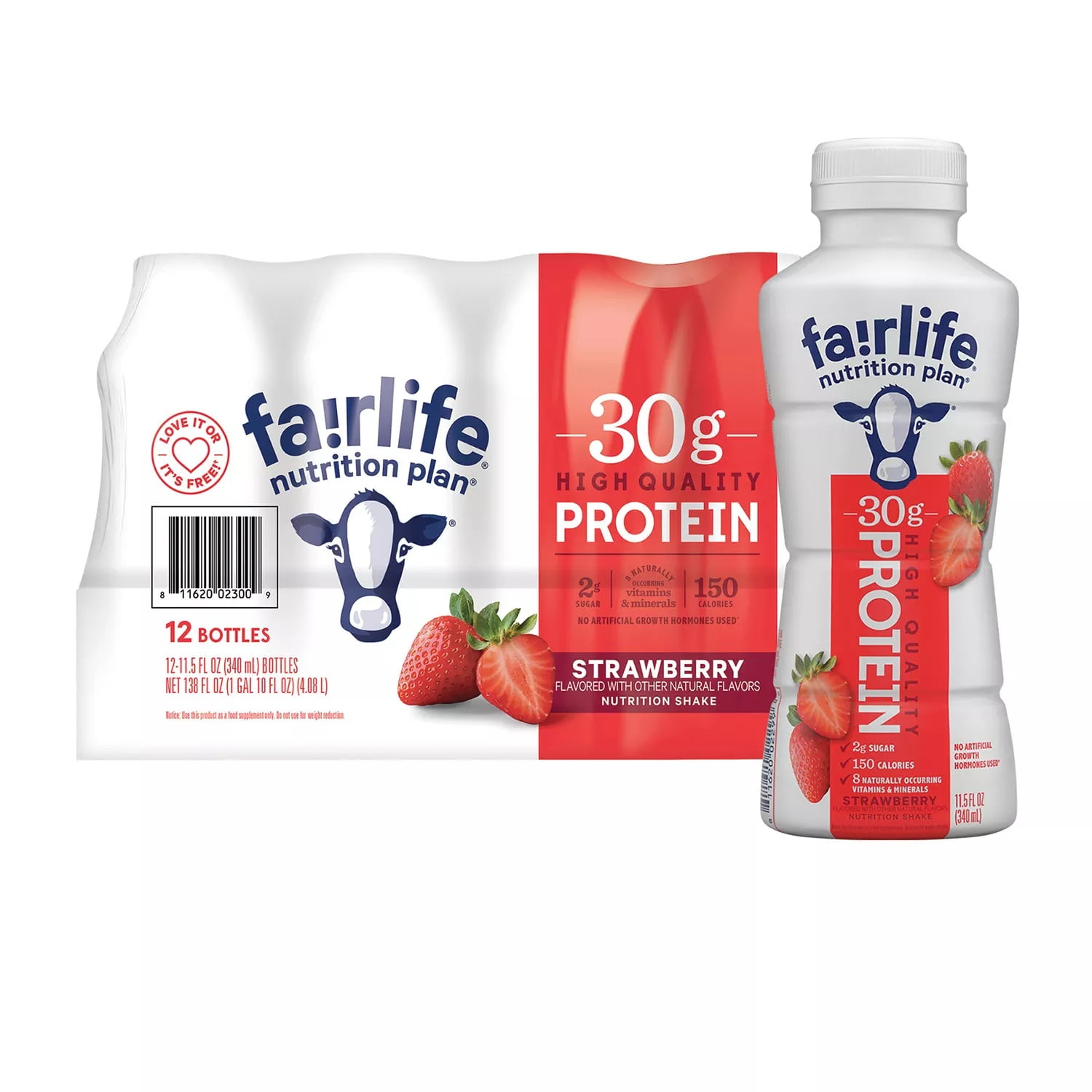 Fairlife Nutrition Plan Strawberry, 11.5 Fluid Ounce (12 Pack