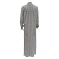 thumbnail image 5 of Women's Sweater Oversize Solid Cable Knitted Long Cardigan Elegant Open Front Knitted With Pocket Fall Winter Clothes, 5 of 5