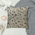 thumbnail image 2 of ONETECH Decorative Throw Pillow Case Farmhouse Pattern Brown Beautiful Jacobean Floral Meadow Flowers Blossom Florets Bud Country Cream Crewel Cushion Cover Pillowcase for Couch Sofa Bed, 2 of 5