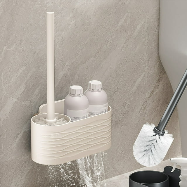 TIMIFIS Brosse de Nettoyage de Luxe Brosse de Toilette avec Brosse de Cuvette en Acier Inoxydable Brosse de Nettoyage de Toilette Moderne et Compacte Manche Long Poils pour Nettoyage de Salle de Bain Fournitures de Nettoyage de Salle de Bain