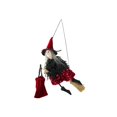 thumbnail image 2 of Flying Witch Halloween Decor 10 Inch Red Sequin Hanging Ornament Witch Broom Decor Hanging Halloween Decoration for Indoor Outdoor Home Party Porch 1 Pack, 2 of 7
