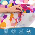 thumbnail image 4 of Yayeee Kitchen Valance Rod Pocket 54" x 18" Living Room Window Curtain, Purple Colorful Circles, 4 of 6