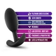 thumbnail image 3 of Blush Anal Adventures Platinum Silicone Vibra Slim Plug Medium - Black, 3 of 8
