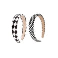 thumbnail image 2 of Pack of 2 Hairband Headbands for Women Plaid Hair Accessories for Women Black and White Check Headband Hair Hoop for Girls, 2 of 5