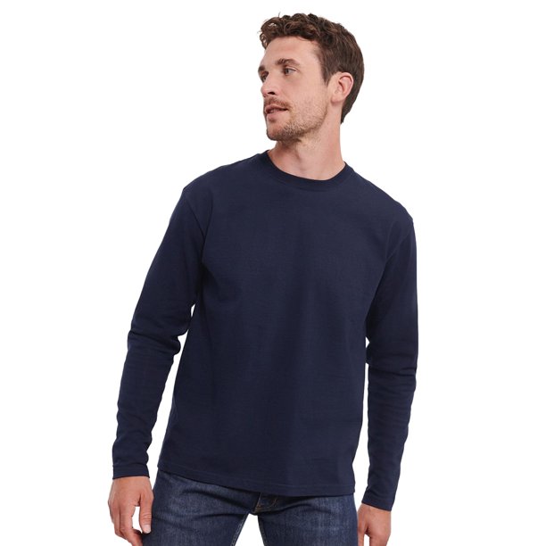 Russell - Camiseta de Manga Larga para Hombre (Negro)