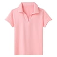 thumbnail image 3 of Gaexia Girls Athletic Solid Color Tee Breathable Workout Top For Play Comfortable Casual Shirt (Pink,9-10 Years), 3 of 7