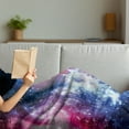 thumbnail image 3 of Astral Soft Flannel Fleece Blanket, Abstract Outer Space Themed Illustration with Vivid Stars Nebula and Galactic Planet, Cozy Plush for Indoor and Outdoor Use, 60" x 80", Multicolor, by Ambesonne, 3 of 5