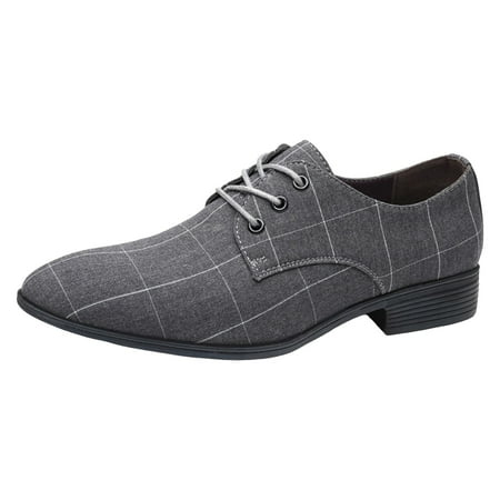 IUJSOY Mens Classic Dress Oxfords Modern Formal Lace up Shoes Pointed Toe Gray 7