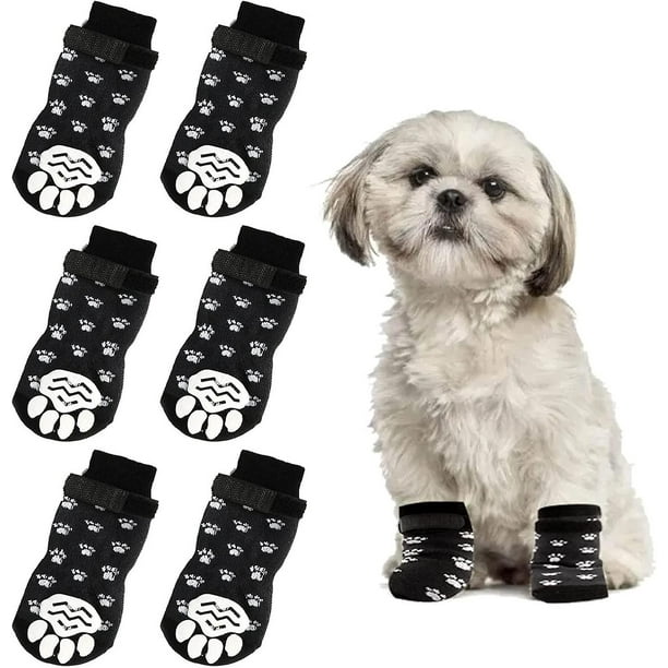 4 calcetines protectores de patas para perros, calcetines antideslizantes para perros para uso en interiores, calcetines para perros con refuerzo de goma para perros pequeños, medianos y grandes Rojo Verde Cocina, Decoración y Otros