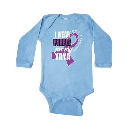 

Inktastic Chronic Pain I Wear Purple For My Yaya Gift Baby Boy or Baby Girl Long Sleeve Bodysuit