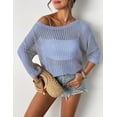 thumbnail image 6 of Zeagoo Crochet Tops for Women Fashion Summer Sweater 2025 Short Sleeve Off Shoulder Knit Pullover Shirts, 6 of 6