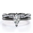 thumbnail image 1 of JeenMata Anillo de Compromiso Solitario de Talla Marquesa de 1,75 Quilates con Banda Nupcial Infinita Engastada en Oro Negro de 18 K sobre Plata (Personaliza Tu Banda Nupcial), 1 of 6