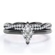 thumbnail image 1 of JeenMata Anillo de Compromiso Solitario de Talla Marquesa de 1,75 Quilates con Banda Nupcial Infinita Engastada en Oro Negro de 18 K sobre Plata (Personaliza Tu Banda Nupcial), 1 of 6