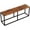 Brown, variant on WoofPaw 47.2 Inch Indoor Outdoor Patio Bench Metal Frame Charcoal ,Backless Seating Design, Durable Construction, Dining Room Garden Porch Entryway Furniture,Gray