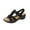 Black, variant on LoyisViDion Women's Hollow Out Wedge Sandals, Open Toe Black, 8.5