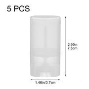 Empty Oval Deodorant Containers 5pcs Plastic Solid Lip Balm Containers 15ml Empty Refillable Lip Gloss Tubes (Transparent)