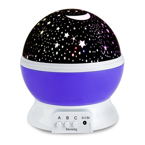 VicTsing Romantic Rotating Spin Night Light Star Moon Sky ...