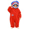 thumbnail image 4 of Cozy Fuzzy Big Mouth Monster Onesie, Warm Long Sleeve Pajamas, Loose Fit, Home Casual Wear, Suitable for Sleep and Relaxing(Red,130cm), 4 of 6