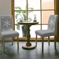 thumbnail image 3 of Chair Covers for Dining Room Set of 4,Christmas White Snowflakes Stretch Seat Protector Removable Washable Chairs Slipcovers for Kitchen Banquet Wedding Hotel,Winter Snow Seamless on Gray, 3 of 6