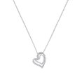 thumbnail image 2 of .925 Sterling Silver 1/2ct TDW Lab-Grown Diamond Double Heart Pendant Necklace (F-G ,VS2-SI1), 2 of 7