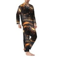 thumbnail image 2 of Sikiie Abstract Glowing Wave Pattern Mens Pajama Set, Soft Warm Long Sleeve Sleepwear, Cozy Button-Down Pjs for Men-Medium, 2 of 7