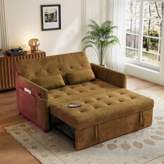Accent Chair Sofa, Teddy Fabric with Solid Wooden Frame,Rainbow Design