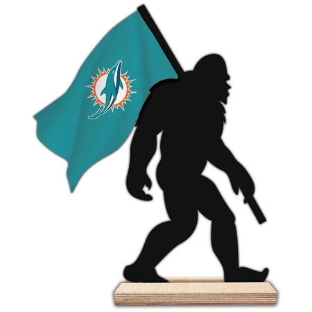 Miami Dolphins 18 Team Logo Bigfoot Silhouette Desktop Art