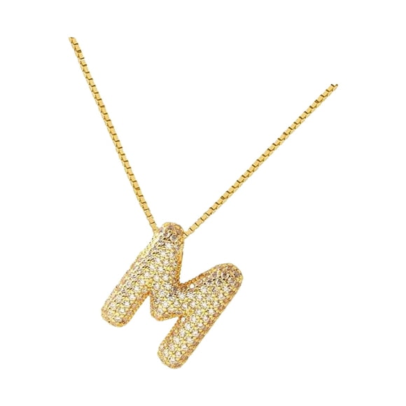 segolike Bubble Letter Necklace Anniversary Chain Necklace Punk Trendy Charm Necklace M
