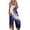 Blue, variant on LOVZFMLL Fashion Women Sleeveless Printed Cold Shoulder Vest Casual Pachwork Jumpsuit White L