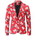 thumbnail image 5 of Traje de Navidad para hombre, solapa con estampado de Papá Noel, abrigo cálido con botones a la moda para invierno, chaqueta holgada informal de manga larga, cárdigan para hombre, 5 of 5
