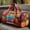 D, variant on Handheld quilted canvas travel bag, unique women's hippie weekend luggage bag, bohemian aesthetic overnight bag, durable psychedelic floral fitness handbag, perfect companion for travelers (16 inche)