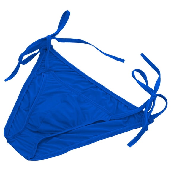 VONCOS Mens Adjustable Briefs Dark Blue Low Rise Tie-Side Underwear - Soft Nylon Spandex, Free Size Breathable Lightweight for Everyday Comfort,Size Free Size
