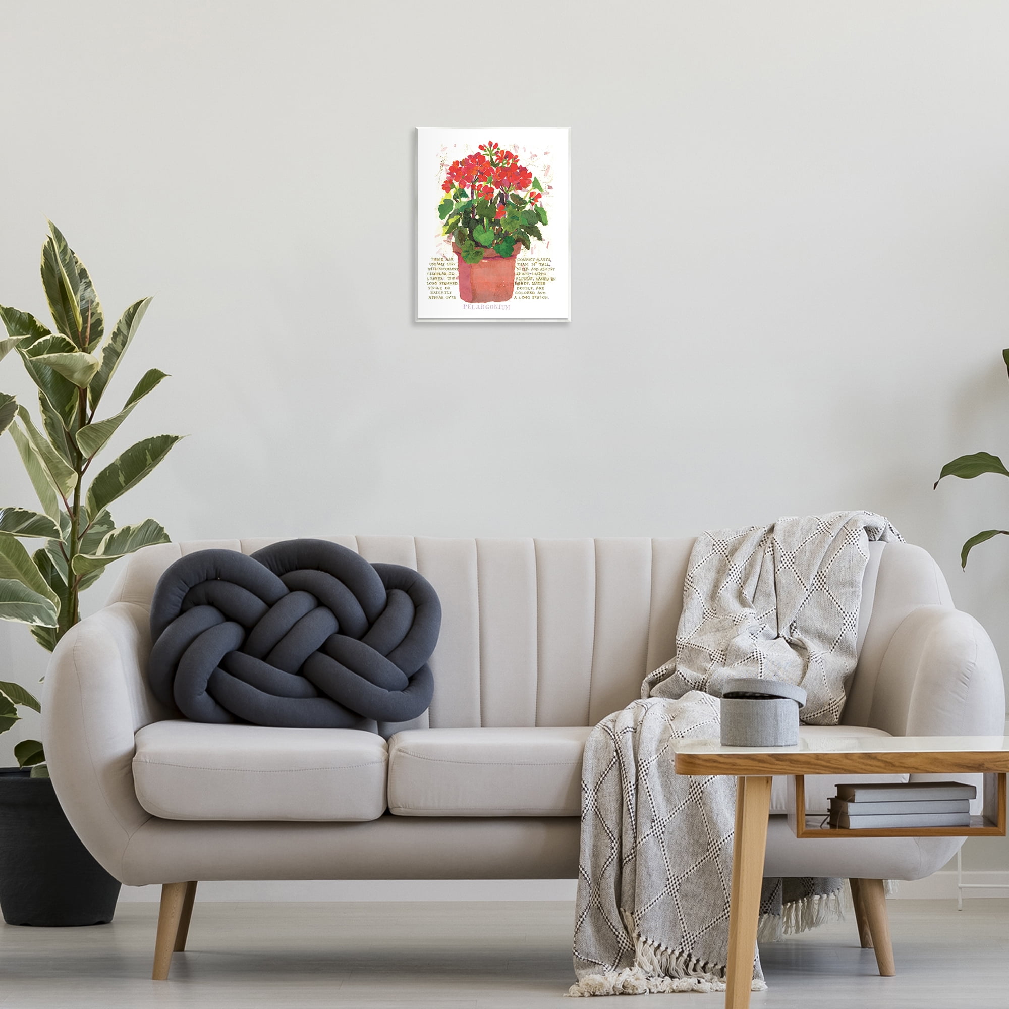 Stupell Industries Red Potted Geranium Botanical & Floral Painting Unframed Art Print Wall Art, 11 x 14