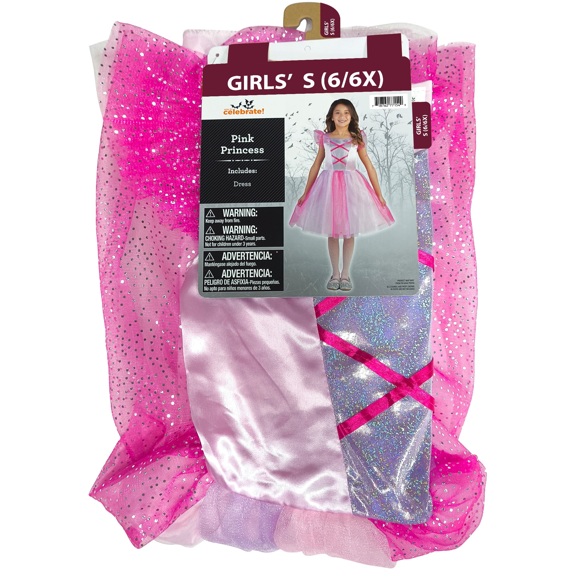 Pretty Princess Dress, Halloween Costume for Children, Girls' Size S (6/6x), by Way to Celebrate