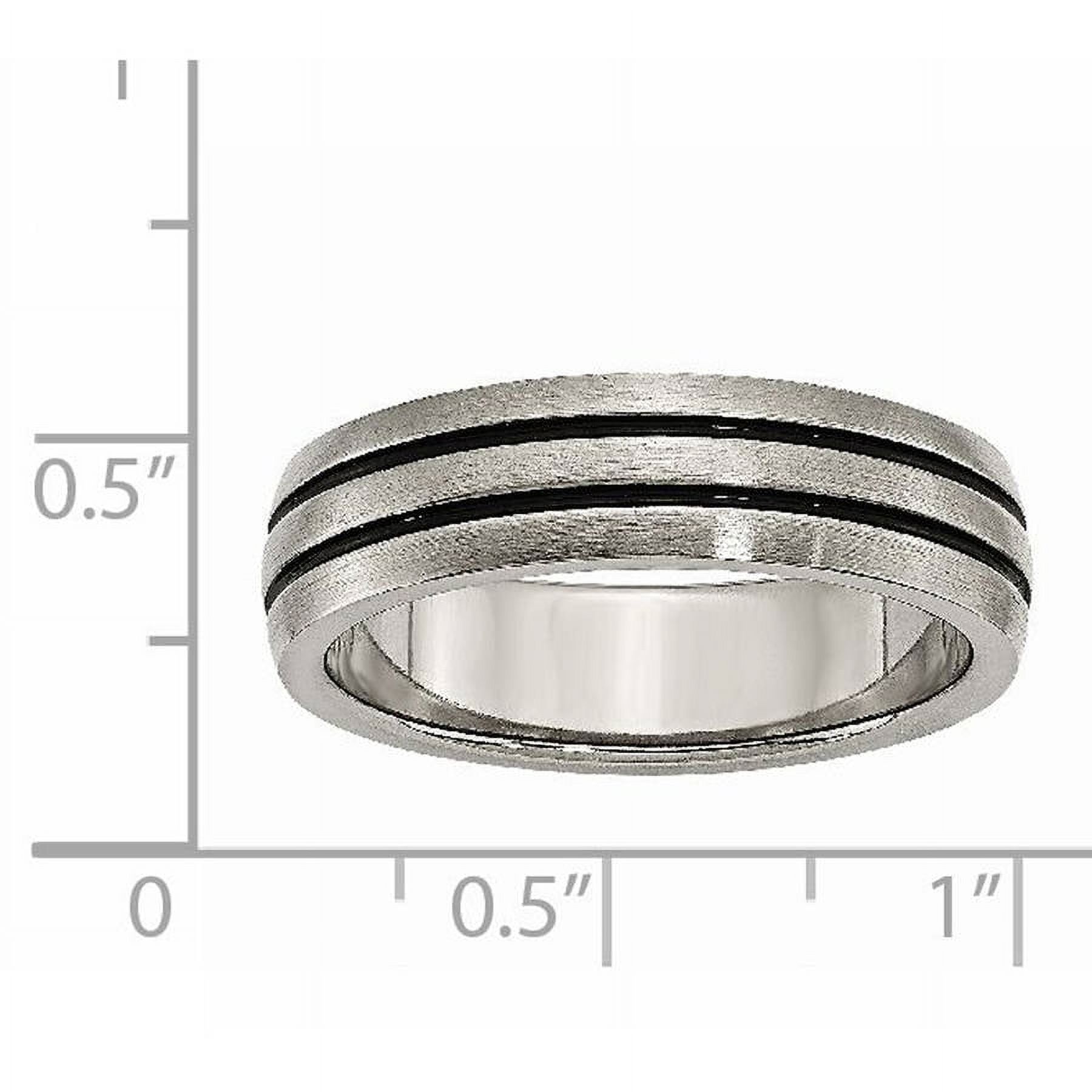 Titanium Enameled Grooved 6mm Satin Band