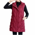 thumbnail image 3 of Winter Coats for Women Puffer Jacket Womens Winter Casual Loose Fashion Color Pocket Zippered Reversible Long Cotton Coat, 3 of 9