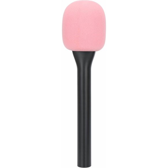 wqlpp-Interview Microphone Handle for RODE Wireless GO II, Wireless PRO, Wireless ME and DJI 2 Mic, Interview GO Handheld Adapter with 1/4" Threaded Holes, Convenient Attaching The Tripod (Pink)