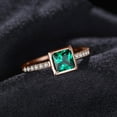 thumbnail image 3 of Jewelrypalace Square 0.5ct Created Nano Russian Simulated Emerald Solitaire Engagement Ring 925 Sterling Silver Rose Gold Plated, 3 of 6
