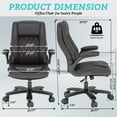 thumbnail image 6 of Ninecer Big and Tall Office Chair 400lbs, High Back Executive Computer Desk Chair with PU Leather, Ergonomic Swivel Chair with Adjustable Height, Rocking Function and Padded Flip-up Armrests, Black, 6 of 8
