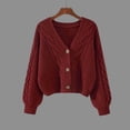 thumbnail image 2 of LIaqionyy Cardigan Sweaters for Women Fashion V Neck Long Sleeve Cable Knit Sweater Button down Spring Outwear, 2 of 5