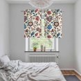 thumbnail image 5 of Boho Floral Kitchen Curtains Small Short 39 Inch Length, Blue Red Flower Vintage Petals Branch Leaf Grommet Bedroom Living Room Curtains, Light Filtering Cafe Curtain Drapes 2 Panels Set 55''x39'', 5 of 9