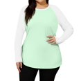 thumbnail image 5 of Long Sleeve T-Shirt for Women Plus Size Raglan T-Shirt, Casual Color Block Baseball Tee, Soft Stretchy Top for Everyday Wear, 5 of 5