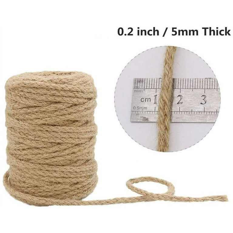 5mm Jute Twine, 100 Feet Braided Natural Jute Rope for Artworks and Crafts  