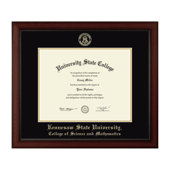 Framerly - KSU Mathematics Diploma Frame with Black and Gold Mat