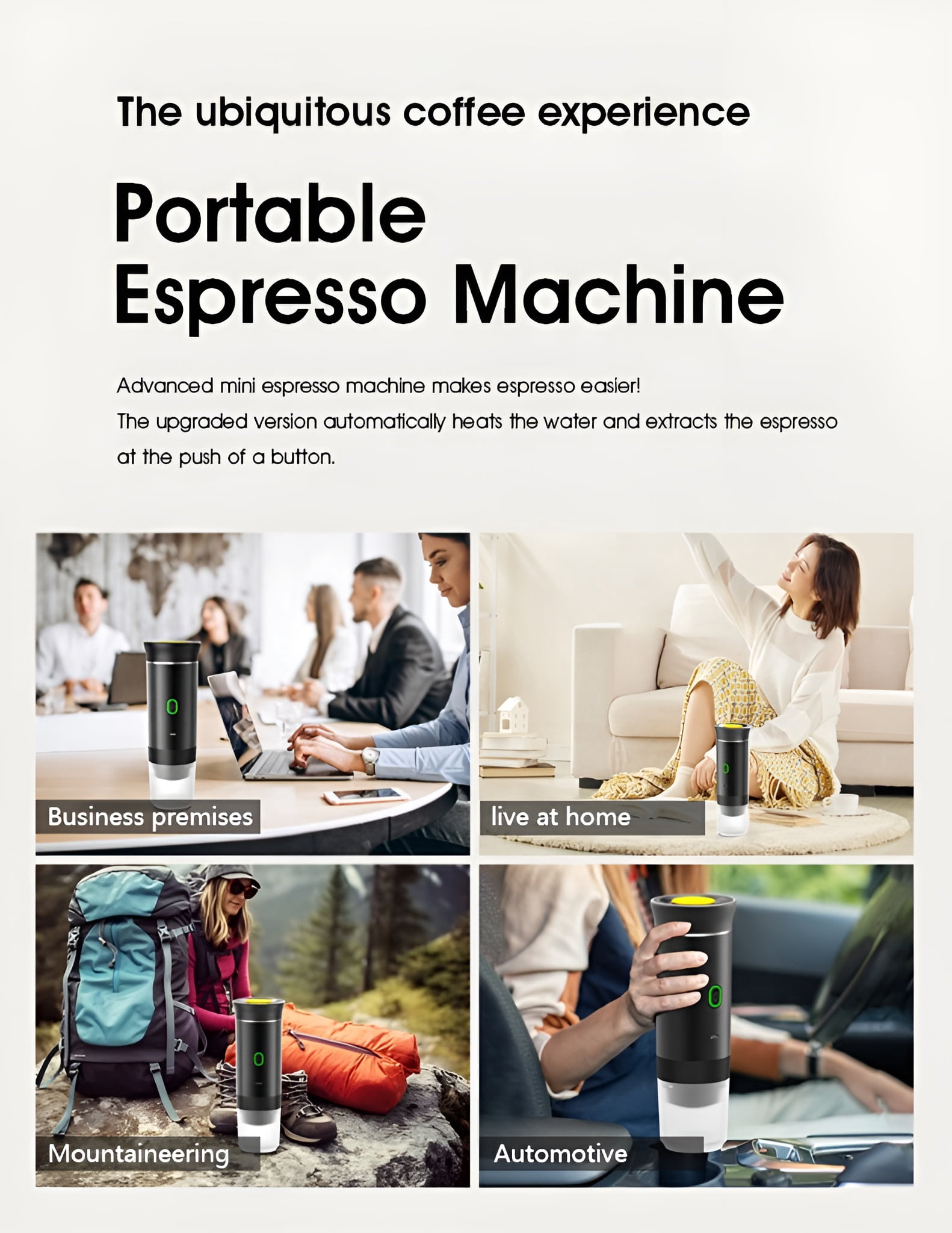 Q 3 in1 Portable Espresso Machine,Mini Travel Coffee Maker Rechargeable USB C Port,20Bar Self-Heating Ground&Capsule with Small Tea Cup for Car,Office,Camping,RV