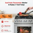thumbnail image 2 of ThermoPro TP610W Programmable Dual Probe Meat Thermometer with Alarm, Rechargeable Instant Read Food Thermometer, Rotating LCD Screen, Waterproof Cooking Thermometer for Grilling, Smoker, BBQ, Oven, 2 of 7
