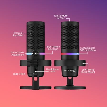HyperX - Duocast Wired Cardioid Omnidirectional USB Condenser Microphone