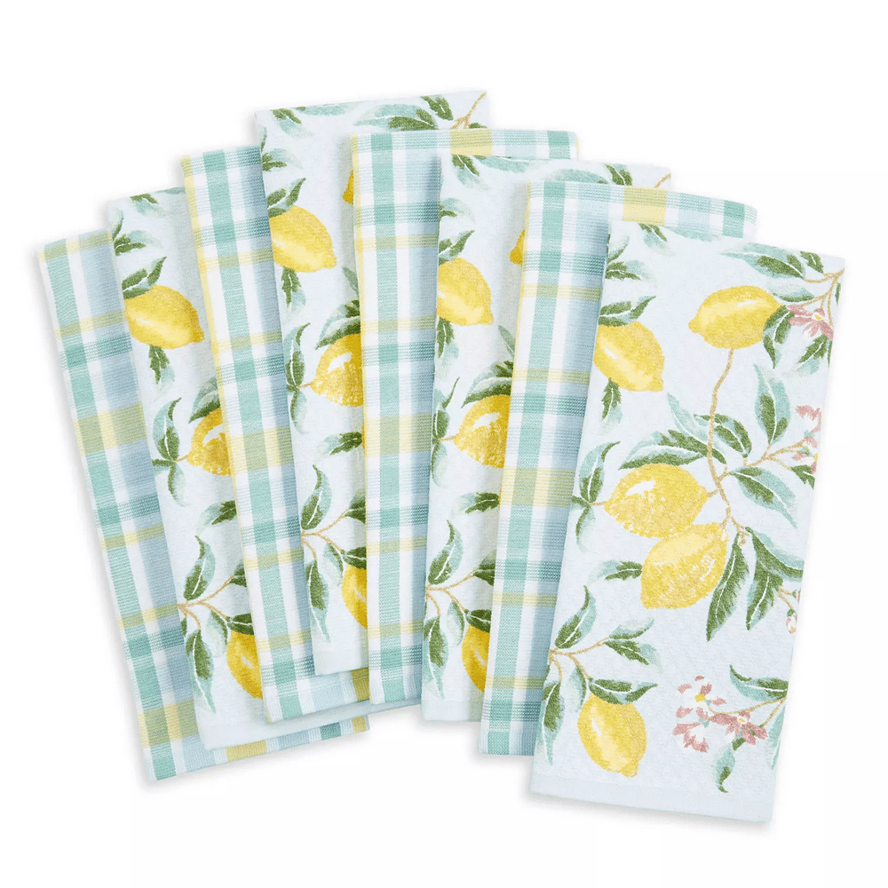 Martha Stewart Kitchen Towels, 8 Pack (Lemon Whimsy)